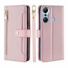 For Infinix Hot 12 Pro Sheep Texture Cross-body Zipper Wallet Leather Phone Case(Pink) - 1