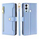 For Infinix Hot 12i Sheep Texture Cross-body Zipper Wallet Leather Phone Case(Blue) - 1