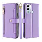 For Infinix Hot 12i Sheep Texture Cross-body Zipper Wallet Leather Phone Case(Purple) - 1