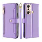 For Infinix Hot 20i Sheep Texture Cross-body Zipper Wallet Leather Phone Case(Purple) - 1