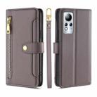 For Infinix Note 11 Sheep Texture Cross-body Zipper Wallet Leather Phone Case(Grey) - 1