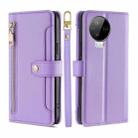 For Infinix Note 12 Pro 4G Sheep Texture Cross-body Zipper Wallet Leather Phone Case(Purple) - 1