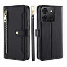 For Infinix Smart 7 Sheep Texture Cross-body Zipper Wallet Leather Phone Case(Black) - 1