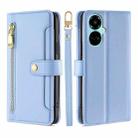 For Tecno Camon 19 / 19 Pro Sheep Texture Cross-body Zipper Wallet Leather Phone Case(Blue) - 1