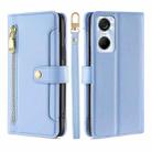 For Tecno Pop 6 Pro Sheep Texture Cross-body Zipper Wallet Leather Phone Case(Blue) - 1