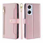 For Tecno Pop 6 Pro Sheep Texture Cross-body Zipper Wallet Leather Phone Case(Pink) - 1