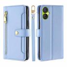 For Tecno Spark 9 Sheep Texture Cross-body Zipper Wallet Leather Phone Case(Blue) - 1