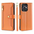 For Tecno Spark 10C Sheep Texture Cross-body Zipper Wallet Leather Phone Case(Orange) - 1