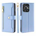 For Tecno Spark 10C Sheep Texture Cross-body Zipper Wallet Leather Phone Case(Blue) - 1