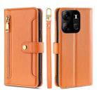 For Tecno Spark Go 2023 Sheep Texture Cross-body Zipper Wallet Leather Phone Case(Orange) - 1