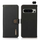 For Google Pixel 8 Pro KHAZNEH Custer Genuine Leather RFID Phone Case(Black) - 1