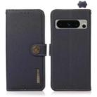 For Google Pixel 8 Pro KHAZNEH Custer Genuine Leather RFID Phone Case(Blue) - 1