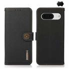 For Google Pixel 8 KHAZNEH Custer Genuine Leather RFID Phone Case(Black) - 1