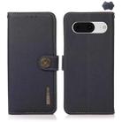 For Google Pixel 8 KHAZNEH Custer Genuine Leather RFID Phone Case(Blue) - 1