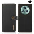 For Honor Magic5 Pro KHAZNEH Custer Genuine Leather RFID Phone Case(Black) - 1