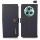 For Honor Magic5 Pro KHAZNEH Custer Genuine Leather RFID Phone Case(Blue) - 1