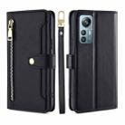 For Blackview A85 Sheep Texture Cross-body Zipper Wallet Leather Phone Case(Black) - 1