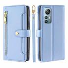 For Blackview A85 Sheep Texture Cross-body Zipper Wallet Leather Phone Case(Blue) - 1