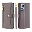 For Blackview A85 Sheep Texture Cross-body Zipper Wallet Leather Phone Case(Grey) - 1