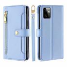 For Motorola Moto G Power 2023 Sheep Texture Cross-body Zipper Wallet Leather Phone Case(Blue) - 1