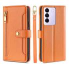 For vivo S16e Sheep Texture Cross-body Zipper Wallet Leather Phone Case(Orange) - 1