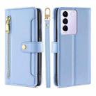 For vivo S16e Sheep Texture Cross-body Zipper Wallet Leather Phone Case(Blue) - 1