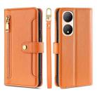 For vivo Y100 5G Sheep Texture Cross-body Zipper Wallet Leather Phone Case(Orange) - 1