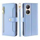 For vivo Y100 5G Sheep Texture Cross-body Zipper Wallet Leather Phone Case(Blue) - 1