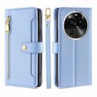 For OPPO Find X6 Pro 5G Sheep Texture Cross-body Zipper Wallet Leather Phone Case(Blue) - 1