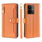 For Realme GT Neo5 Sheep Texture Cross-body Zipper Wallet Leather Phone Case(Orange) - 1