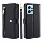 For Xiaomi Redmi Note 12 4G Global Sheep Texture Cross-body Zipper Wallet Leather Phone Case(Black) - 1