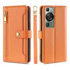 For Huawei P60 / P60 Pro Sheep Texture Cross-body Zipper Wallet Leather Phone Case(Orange) - 1