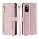 For Rakuten Big S Sheep Texture Cross-body Zipper Wallet Leather Phone Case(Pink) - 1