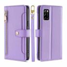 For Rakuten Big S Sheep Texture Cross-body Zipper Wallet Leather Phone Case(Purple) - 1