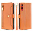 For Rakuten Hand 4G Sheep Texture Cross-body Zipper Wallet Leather Phone Case(Orange) - 1