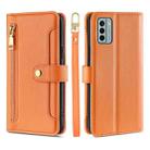 For Nokia G22 Sheep Texture Cross-body Zipper Wallet Leather Phone Case(Orange) - 1