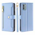 For Nokia G22 Sheep Texture Cross-body Zipper Wallet Leather Phone Case(Blue) - 1