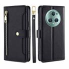 For Honor Magic5 Pro Sheep Texture Cross-body Zipper Wallet Leather Phone Case(Black) - 1