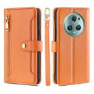 For Honor Magic5 Pro Sheep Texture Cross-body Zipper Wallet Leather Phone Case(Orange) - 1