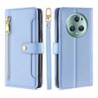 For Honor Magic5 Pro Sheep Texture Cross-body Zipper Wallet Leather Phone Case(Blue) - 1