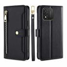 For Honor X5 4G Sheep Texture Cross-body Zipper Wallet Leather Phone Case(Black) - 1