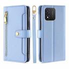 For Honor X5 4G Sheep Texture Cross-body Zipper Wallet Leather Phone Case(Blue) - 1