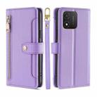 For Honor X5 4G Sheep Texture Cross-body Zipper Wallet Leather Phone Case(Purple) - 1