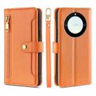 For Honor X40 Sheep Texture Cross-body Zipper Wallet Leather Phone Case(Orange) - 1