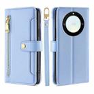 For Honor X40 Sheep Texture Cross-body Zipper Wallet Leather Phone Case(Blue) - 1