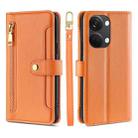 For OnePlus Ace 2V 5G Sheep Texture Cross-body Zipper Wallet Leather Phone Case(Orange) - 1