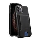 For iPhone 11 H10 TPU + PU Leather Anti-fall Protective Case with Card Slot(Black) - 1