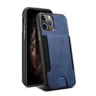 For iPhone 11 H10 TPU + PU Leather Anti-fall Protective Case with Card Slot(Blue) - 1