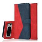 For Google Pixel 8 Pro Dual-color Stitching Leather Phone Case(Red Blue) - 1