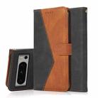 For Google Pixel 8 Pro Dual-color Stitching Leather Phone Case(Black Brown) - 1